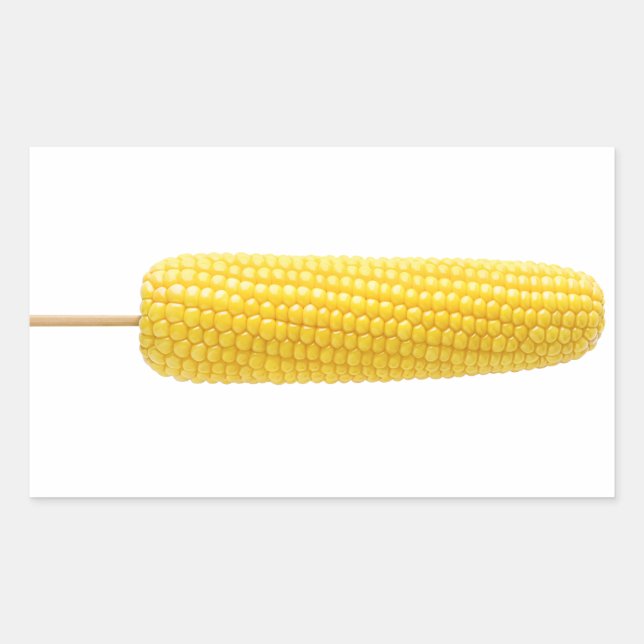 Sweet corn on stick rectangular sticker (Front)