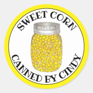 Sweet Corn Sweetcorn Home Canned Preserved By Classic Round Sticker