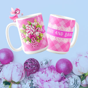 Sweet Cosy Cottage Pink and Purple Christmas Coffee Mug
