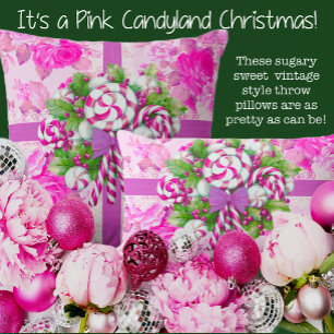 Sweet Cosy Cottage Pink and Purple Christmas  Cushion