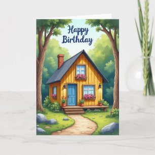 Sweet Cottage Birthday Card