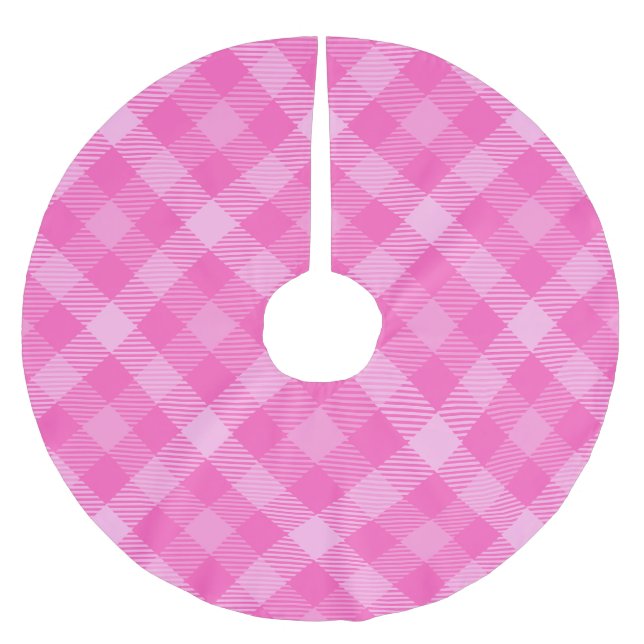 Sweet Cottage Purple and Pink Christmas  Brushed Polyester Tree Skirt (Front)