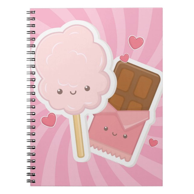 Sweet Cotton Sugar & Candy Spiral Notebook (Front)