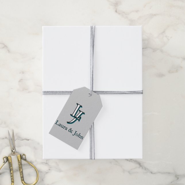 Sweet Couple Initials & Names Love Gift Tag (With Twine)
