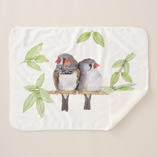 Sweet couple of zebra finches Sherpa Blanket
