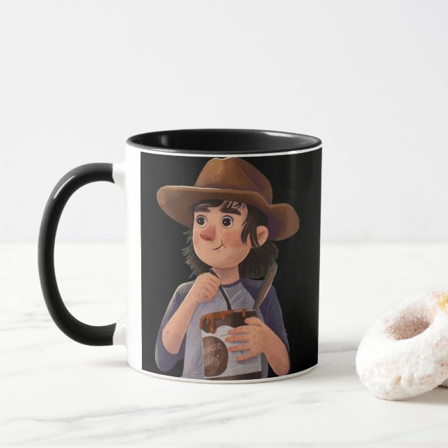 Sweet Cowboy Moment – Whimsical Coffee Mug (With Donut)