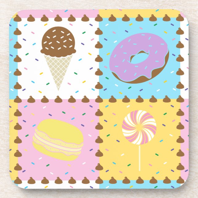 Sweet Cravings Square Coaster (Front)