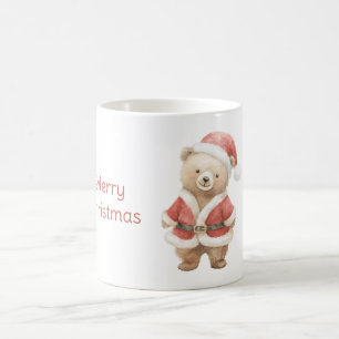 Sweet Cream Bear Santa Christmas Coffee Mug