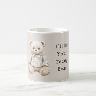 Sweet Cream Teddy Bear in Sweater Coffee Mug