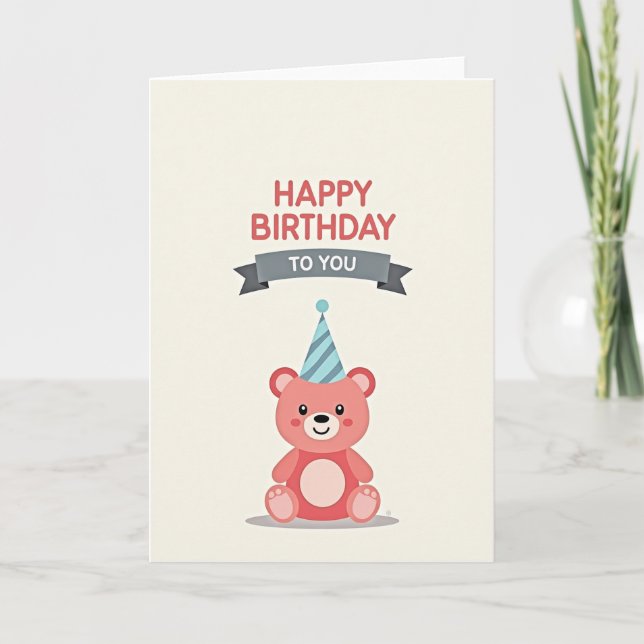 Sweet Creature Party Hat Card (Front)
