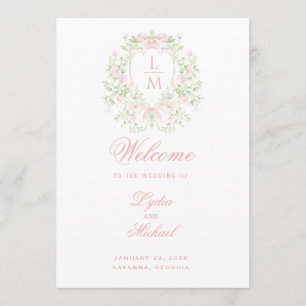 Sweet Crest Monogram Wedding Program