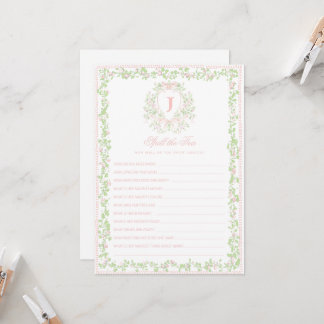 Sweet Crest | Spill the Tea Bridal Shower Game Invitation