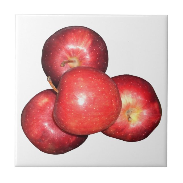 Sweet & Crisp Red Apples - Organic Fruit Print Ceramic Tile (Front)