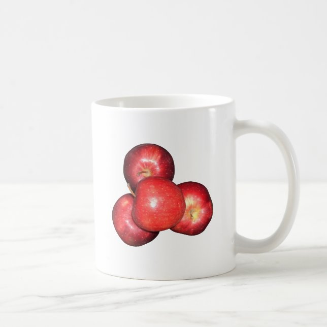Sweet & Crisp Red Apples - Organic Fruit Print Coffee Mug (Right)