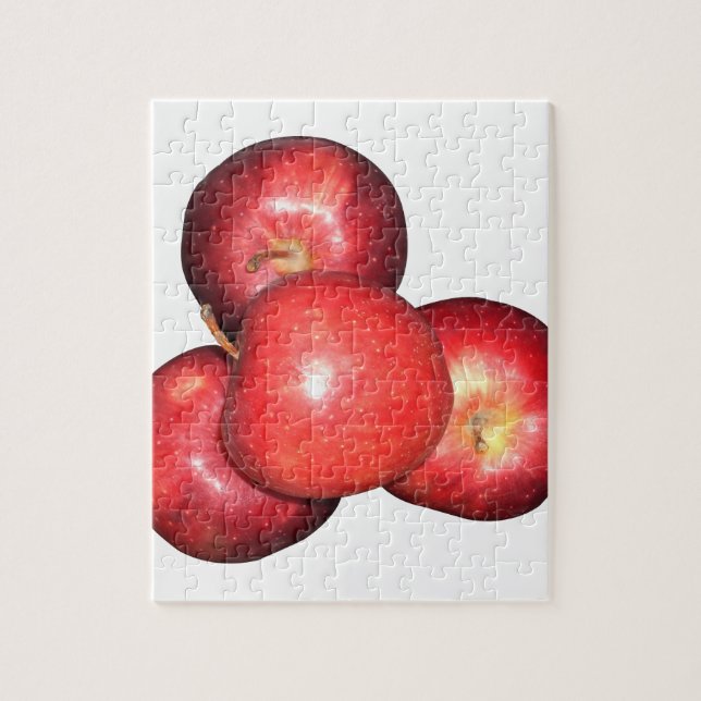 Sweet & Crisp Red Apples - Organic Fruit Print Jigsaw Puzzle (Vertical)