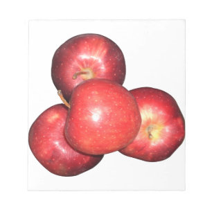 Sweet & Crisp Red Apples - Organic Fruit Print Notepad