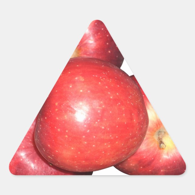 Sweet & Crisp Red Apples - Organic Fruit Print Triangle Sticker (Front)