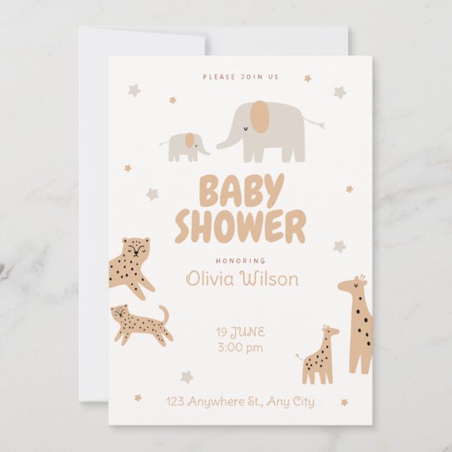 sweet critters party card invitation (Front)