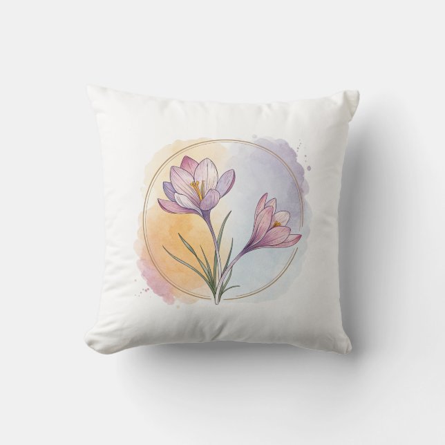 Sweet Crocus Small Pillow Accent Pillow (Front)