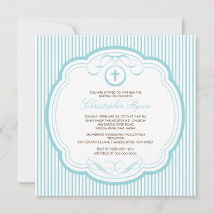 Sweet Cross Baby Girl Or Boy Baptism Inviation Invitation