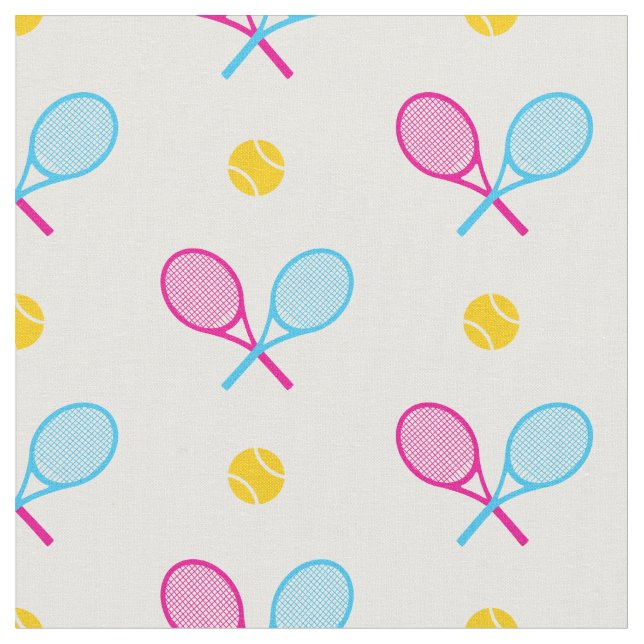 Sweet crossed tennis rackets - custom background fabric (Close Up)