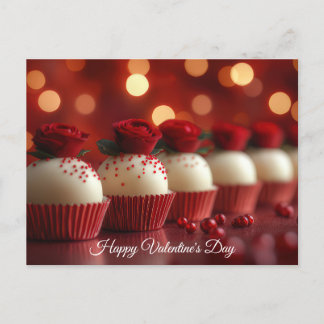 Sweet cucakes with red roses Valentine's Day Postcard