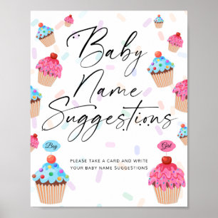 Sweet Cupcake Baby Name Suggestions Poster
