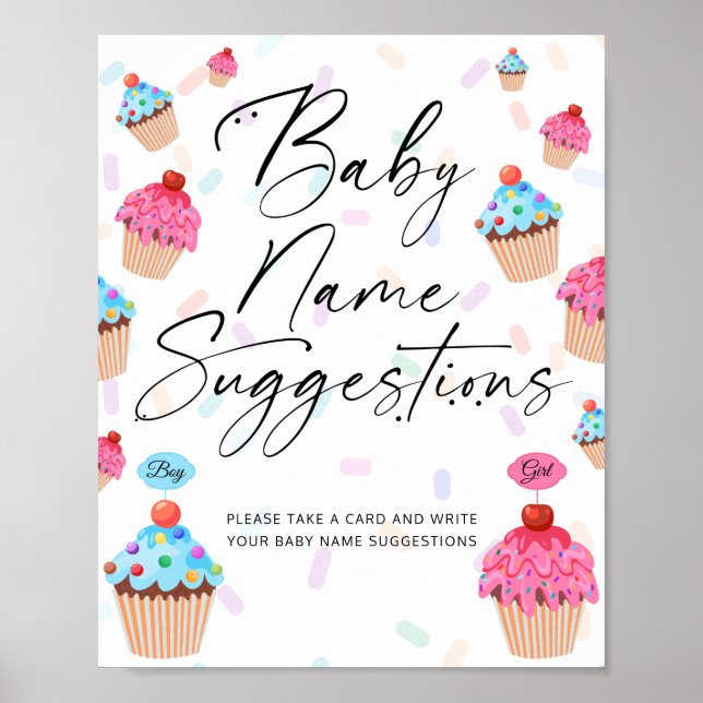 Sweet Cupcake Baby Name Suggestions  Poster (Front)