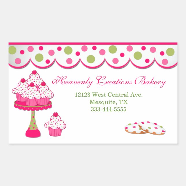 Sweet Cupcake Bakery Stickers (Front)