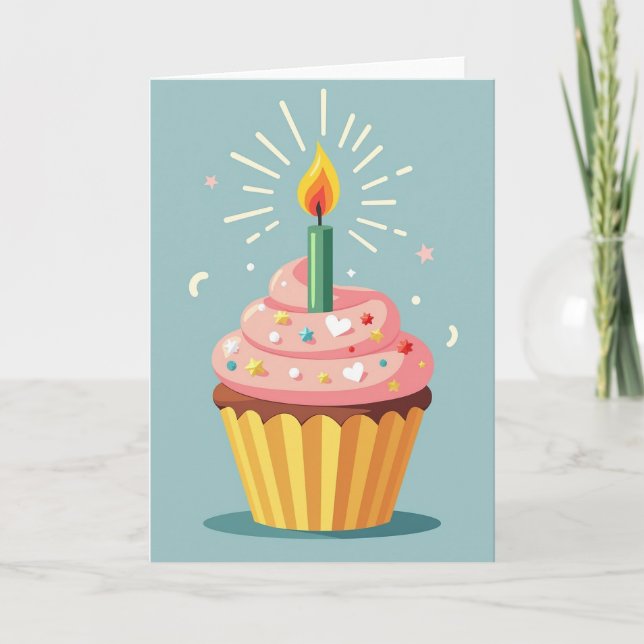 Sweet Cupcake Candle Card (Front)