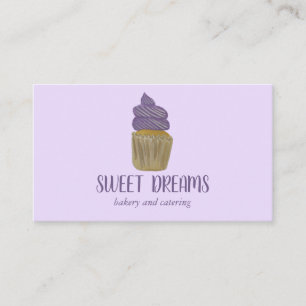 Sweet Cupcake Catering Bakery Purple CUSTOM Business Card