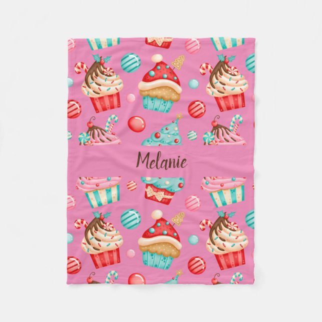 Sweet Cupcake Fleece Blanket (Front)