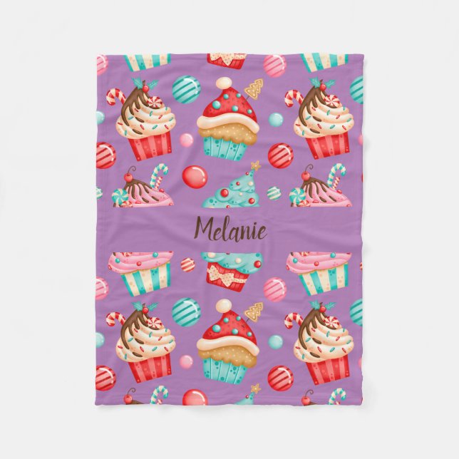 Sweet Cupcake Fleece Blanket (Front)