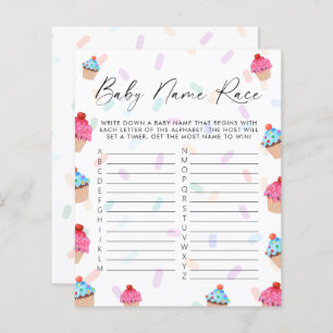 Sweet Cupcake Gender Reveal Game Baby Name