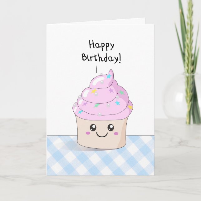 Sweet Cupcake - Happy Birthday card (Front)