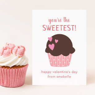 Sweet Cupcake Kids Classroom Valentine's Cards