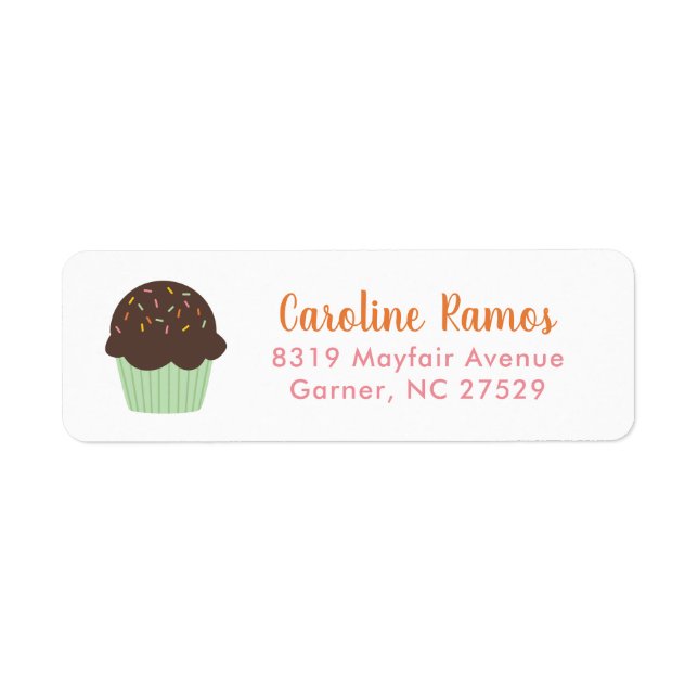 Sweet Cupcake Kids Return Address Label (Front)