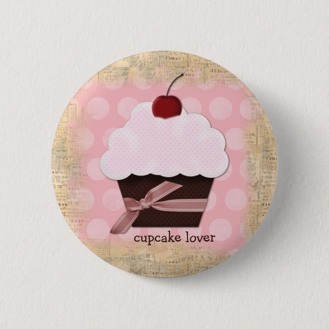Sweet Cupcake Lover Button (Front)