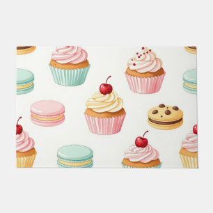 Sweet Cupcake Macaron Pattern Doormat