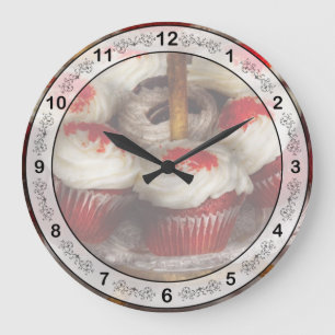 Sweet - Cupcake - Red velvet cupcakes Large Clock
