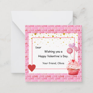 Sweet Cupcake Valentine's Day for kids Card