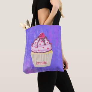 Sweet Cupcake with Raspberry on Top Tote Bag