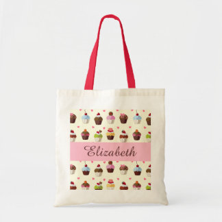 Sweet Cupcakes and Hearts Tote Bag