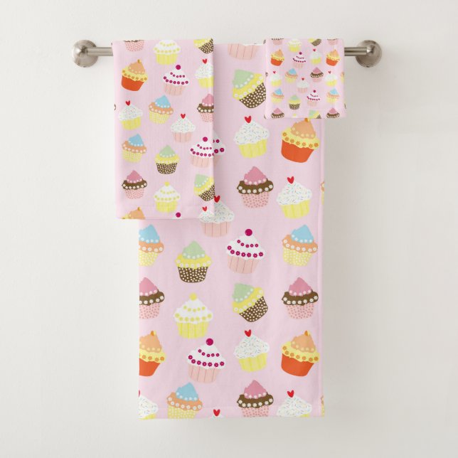 SWEET CUPCAKES BATH TOWEL SET (Insitu)