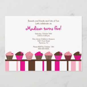 Sweet Cupcakes Birthday Invitation