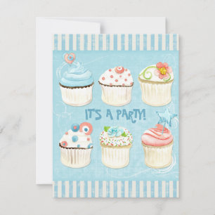 Sweet Cupcakes - It's a Party!  Bday Invitation