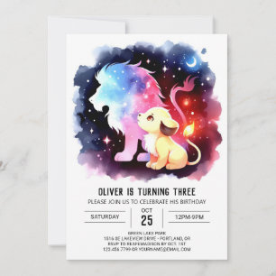 Sweet Custom Lion Birthday Invitation