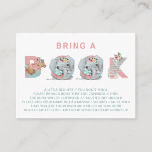 *~* Sweet Cute Animal Letters Baby Bring a Book Enclosure Card
