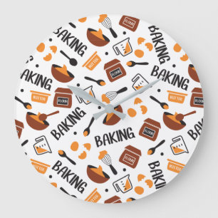 Sweet Cute Baking Art Pattern I Large Clock