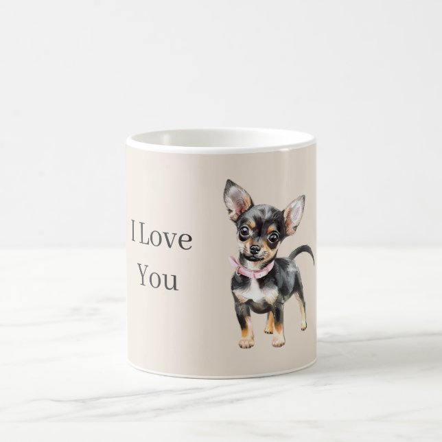 Sweet Cute Brown Cream Chihuahua Dog Coffee Mug (Center)